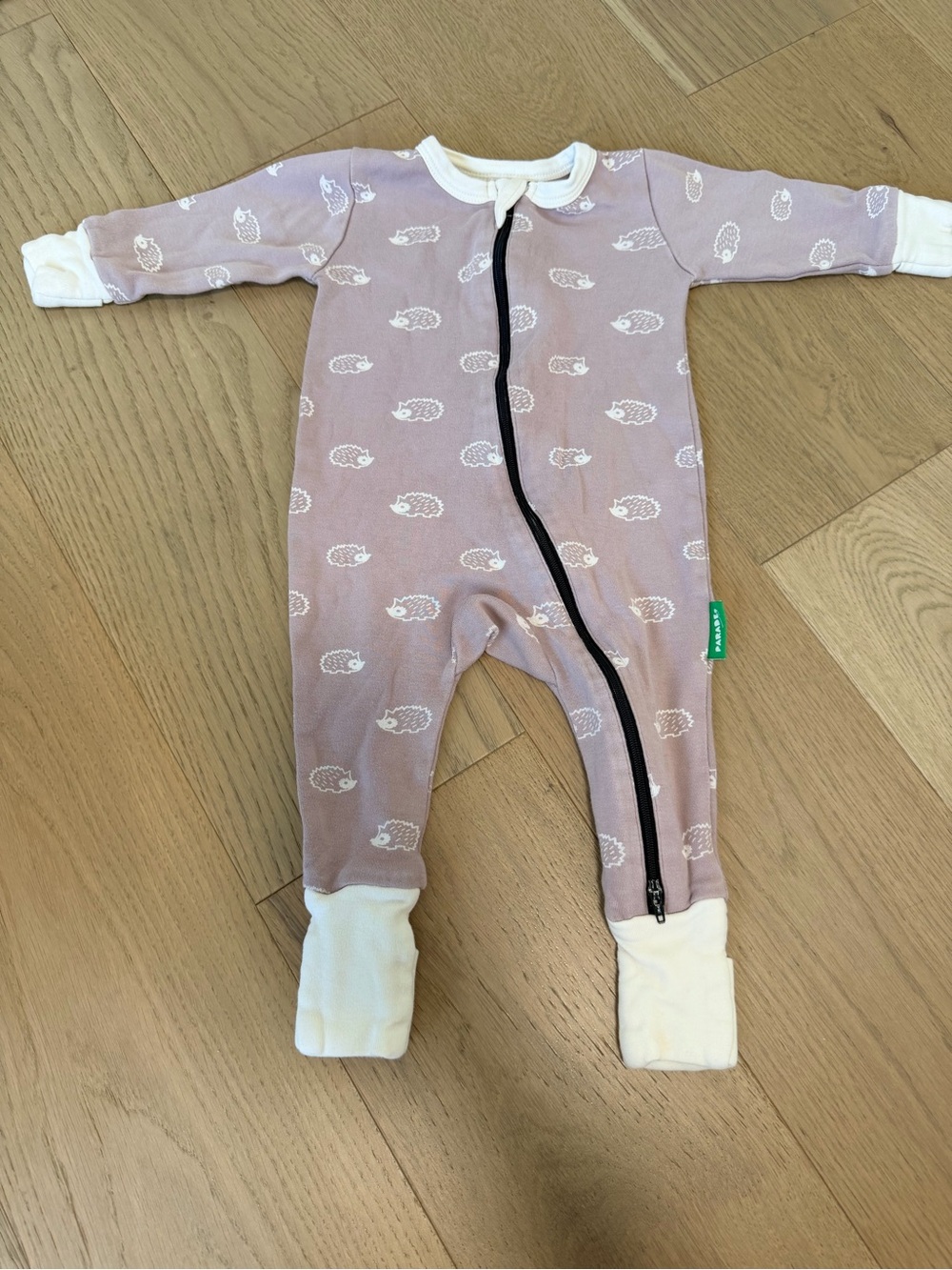 Parade organics Mauve Hedgehog Print Baby One-Piece Romper 3-6 months
